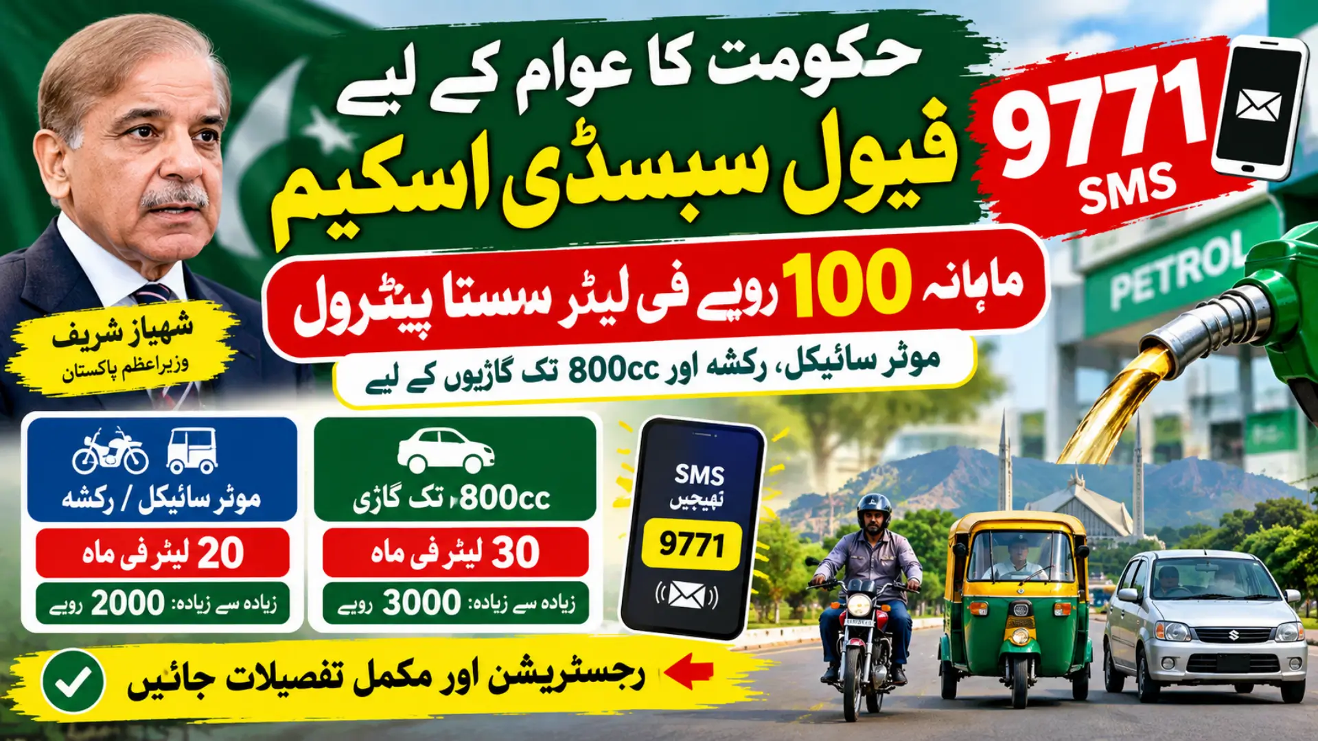 Fuel Subsidy Scheme 9771 SMS To Get 100 Cheaper Petrol Per Month